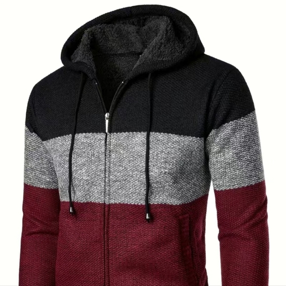 Men's Knit Cardigan Hooded Jacket - Picture 2 of 9